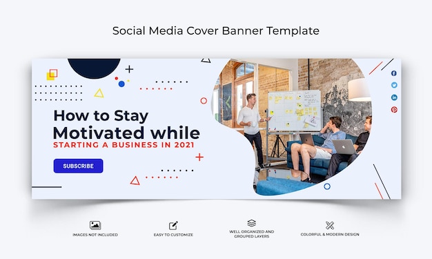 Vector startup facebook cover banner sjabloon