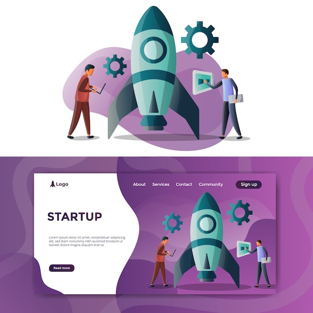 Vector startup illustration landing page