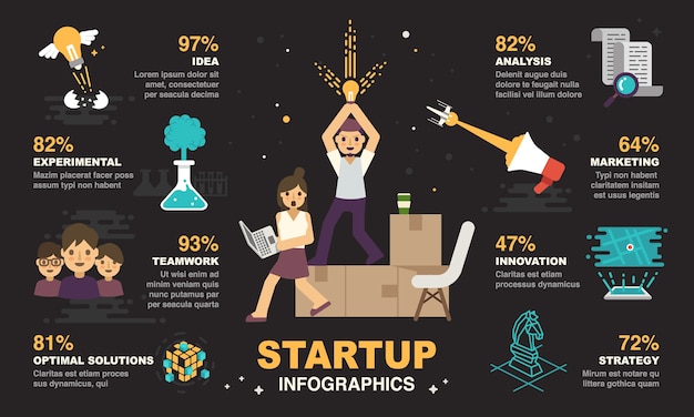 Элемент дизайна инфографики startup.