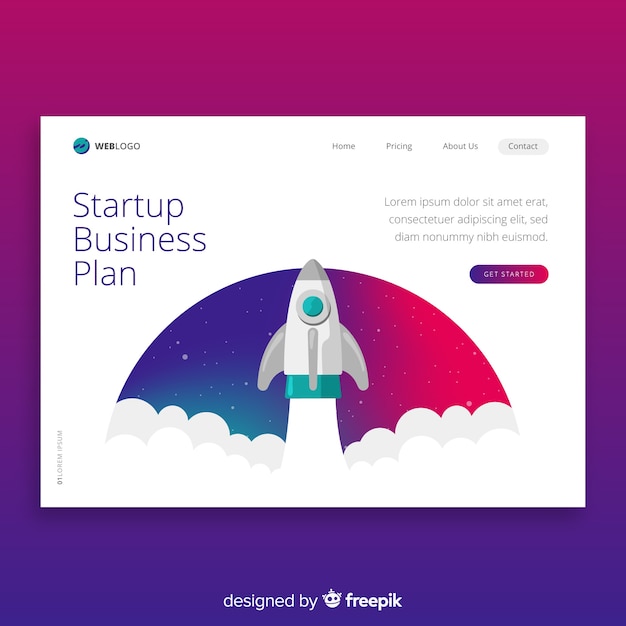 Startup landing page template