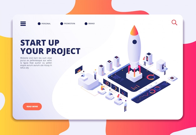 Vector startup landing page