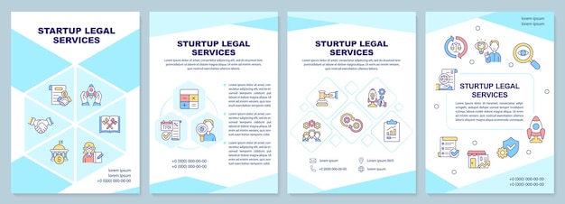 Startup legal services cyan brochure template