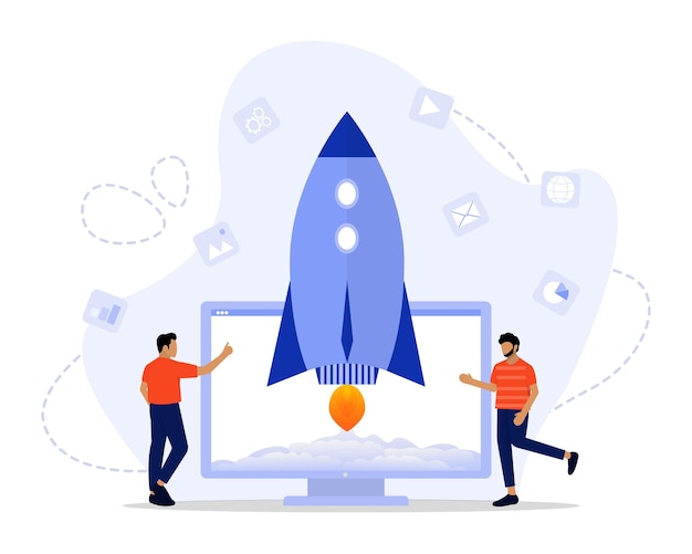 Vector startup life concept illustration