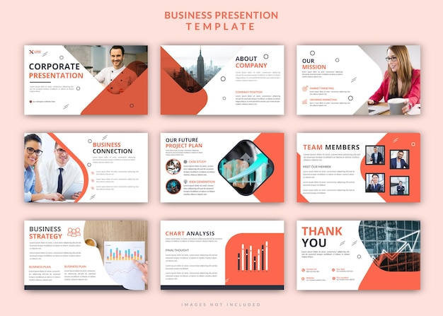 Vector startup modern business editable powerpoint presentation slide design template set