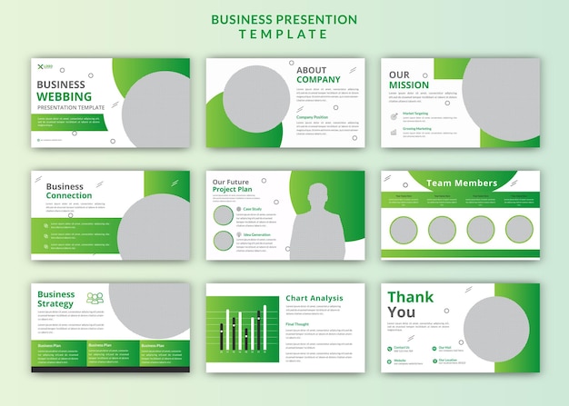 Startup modern business powerpoint editable presentation slide template design set