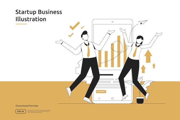 Startup opportunity, investment venture, financial adviser, business launch, franchising, mentoring concept. success and financial growth metaphor flat design web landing page or mobile website