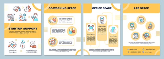 Startup support orange brochure template