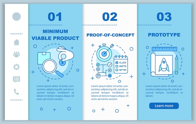 startup testing onboarding mobile web pages vector template. product test. responsive smartphone website interface idea with linear illustrations. webpage walkthrough step screens. color concept