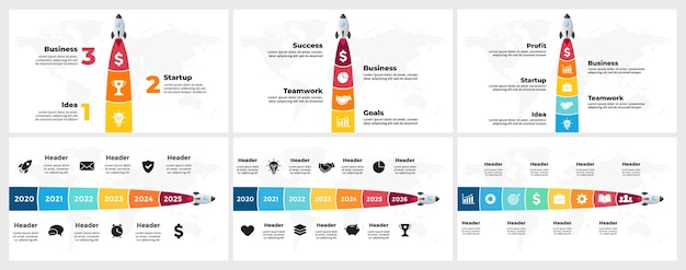 Startup vector infographic raketlancering ruimteschip vliegen bedrijfssuccesdiagram