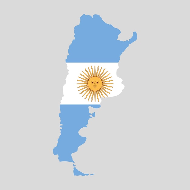 Vettore frontiere statali del paese argentina frontiera argentina mappa dell'argentina silhouette della carta giornata dell'indipendenza