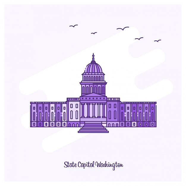 Vector state capital washington landmark