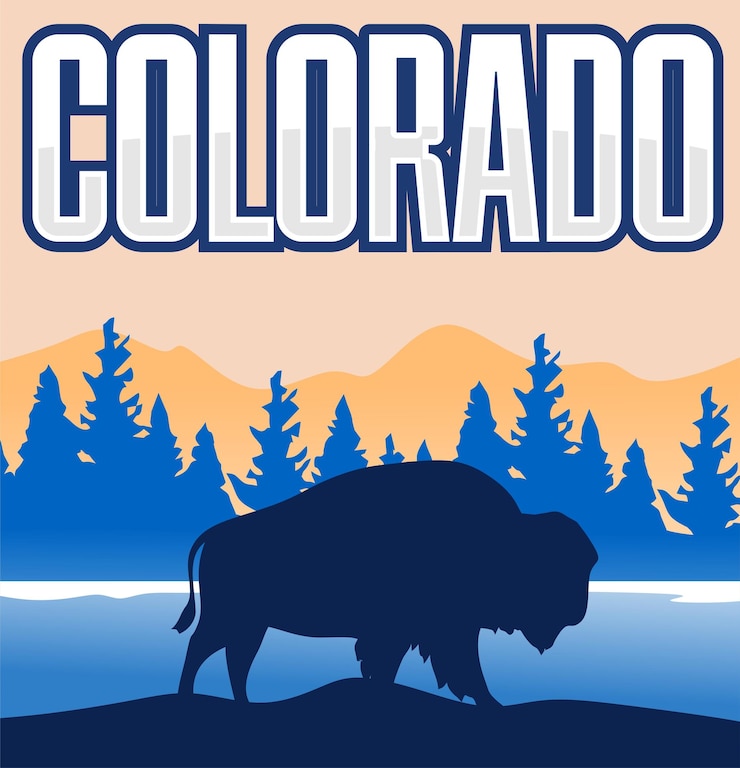 Vector state of colorado united states of america