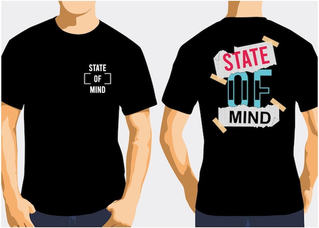 State of mind grafische tshirt voor- en achterkant