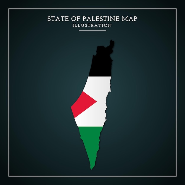 Vettore illustrazione della mappa vettoriale dello stato di palestina