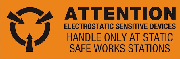 Static Awareness Labels Attention Electrostatic Sensitive Devices Handle Only At Static Safe Arrow