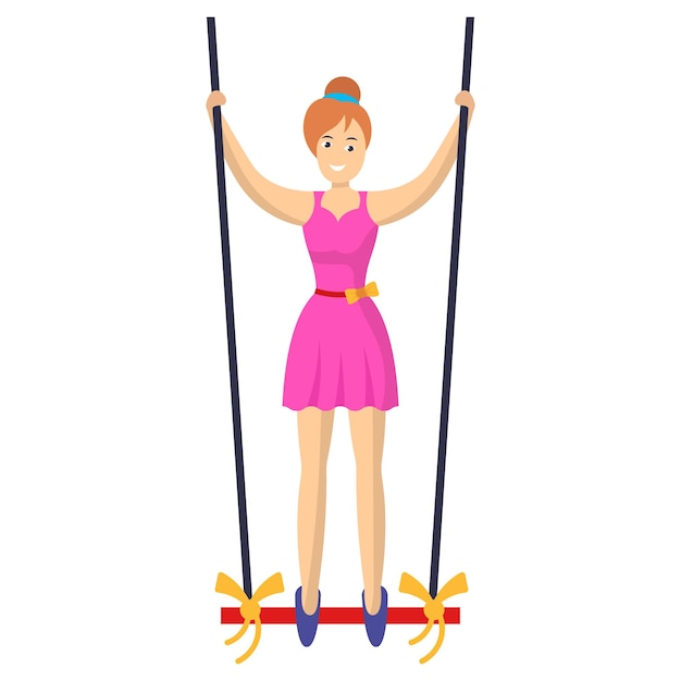 Vector static trapeze,  festival troupe stock illustration, gymnastic or acrobatic apparatus concept