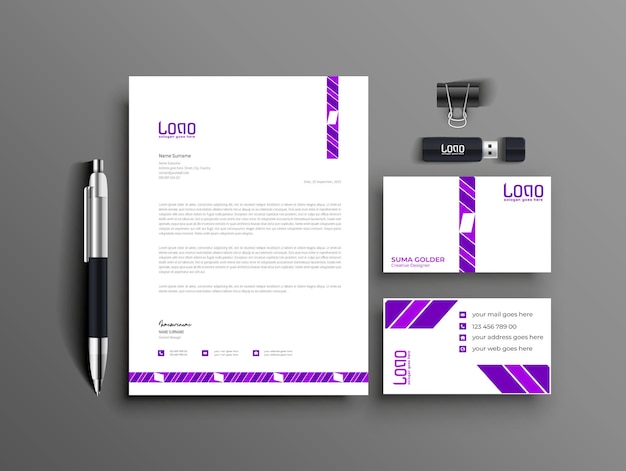 Vector stationary mock-up template