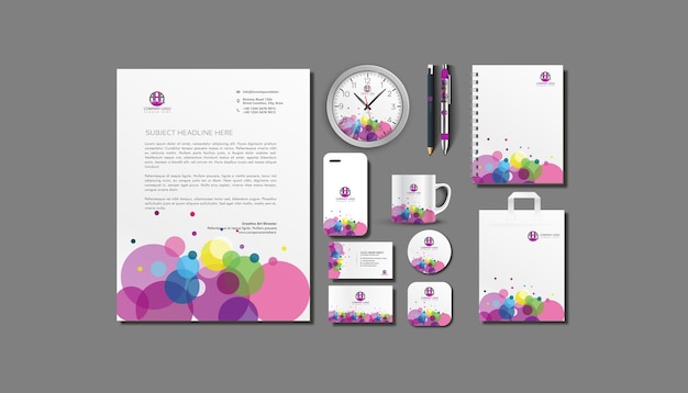 Vector stationary mockup design premium vector