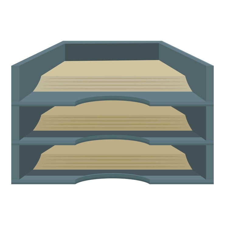 Vector stationary paper tray icon cartoon vector empty stack file data letter
