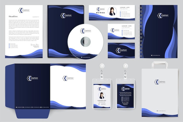 Stationery branding mega pack set for corporate company