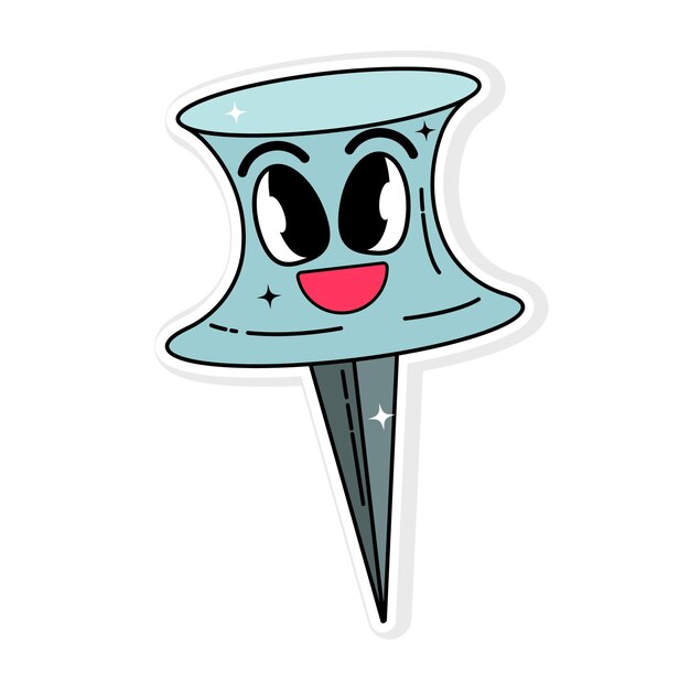 Stationery button in cartoon style and smile