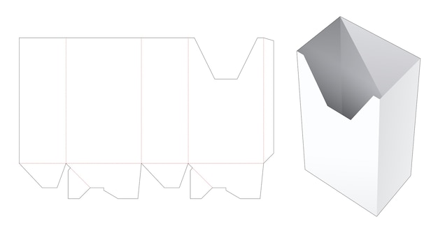 Stationery cardboard box die cut template