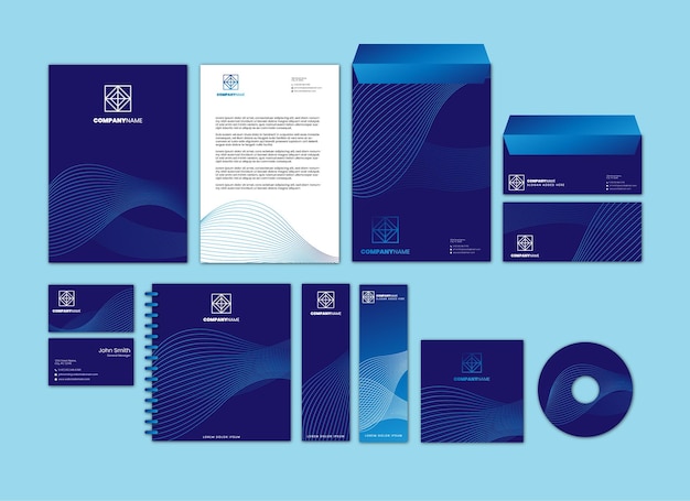 Stationery design vector template. Company corporate branding identity