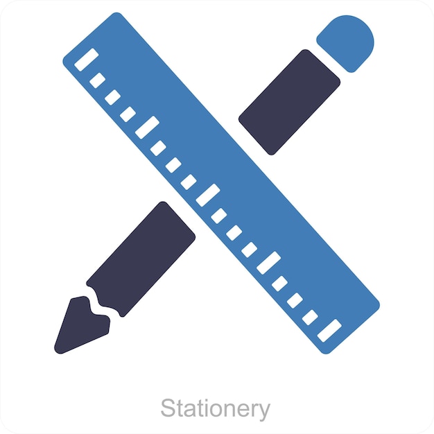 Stationery and geometry icon concept