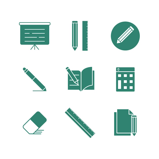 Stationery icon set vector design templates simple and modern