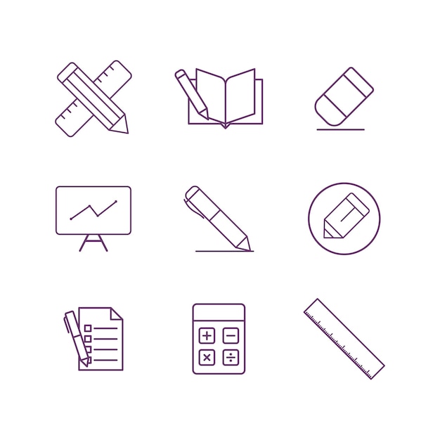 Stationery icon set vector design templates simple and modern