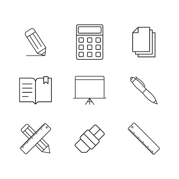 Stationery icon set vector ontwerp sjablonen eenvoudig en modern.