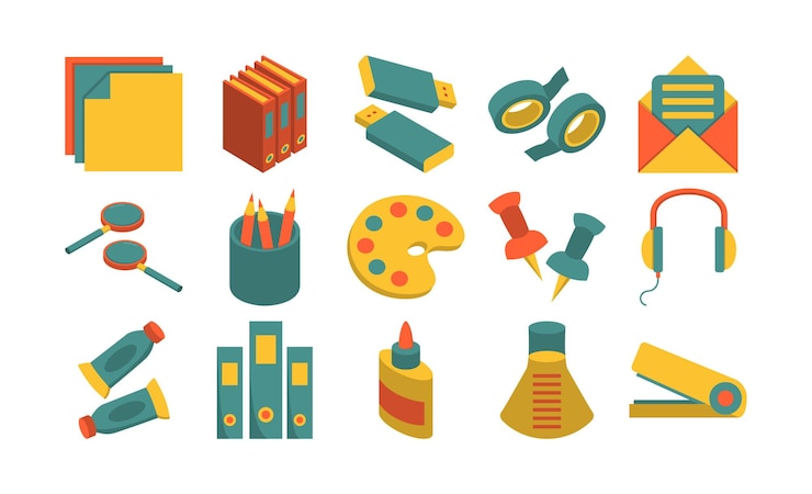 Vector stationery illustration pack