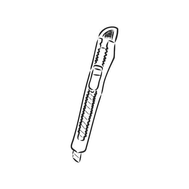Stationery knife vector sketch on a white background