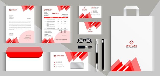 Vector stationery set new design template