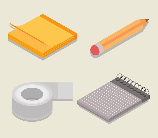 Stationery supplies icons