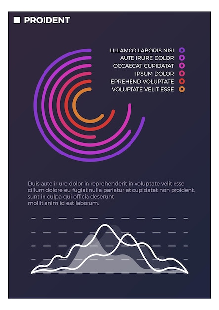 Grafico statistico e diagramma modello di pagina dati infografica