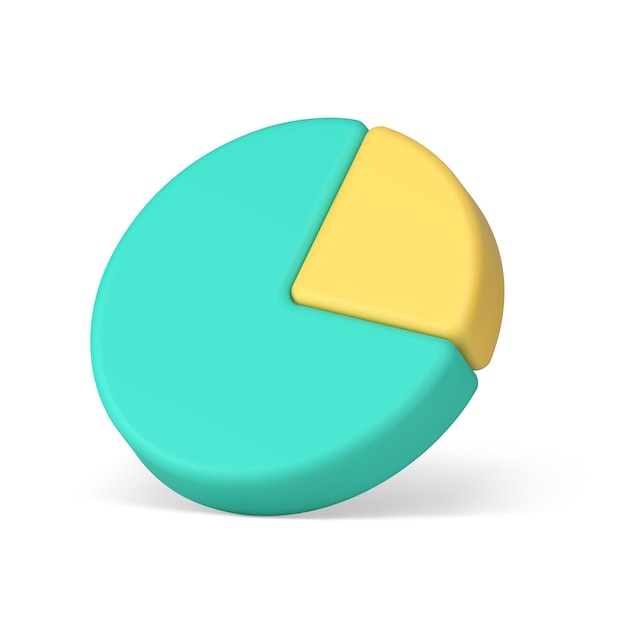 Statistic chart pie report marketing research diagram with section 3d icon realistic vector