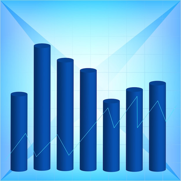 青い背景の統計分析グラフ