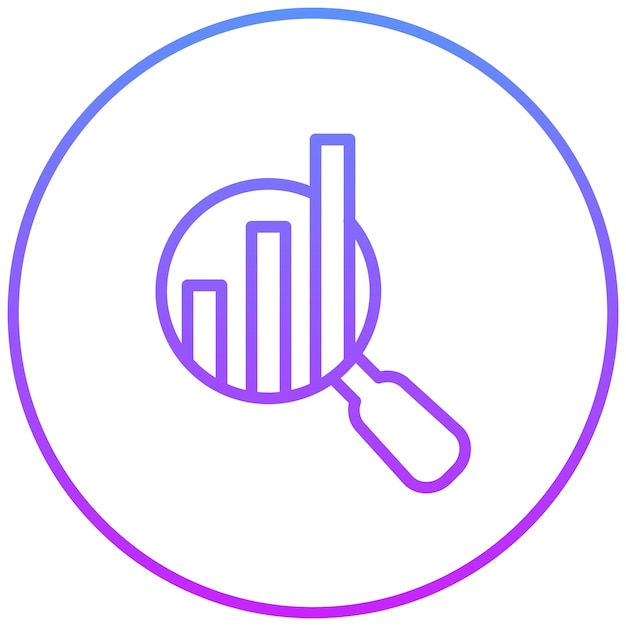 Illustrazione dell'icona vettoriale dell'analisi statistica dell'iconico di analisi dei dati