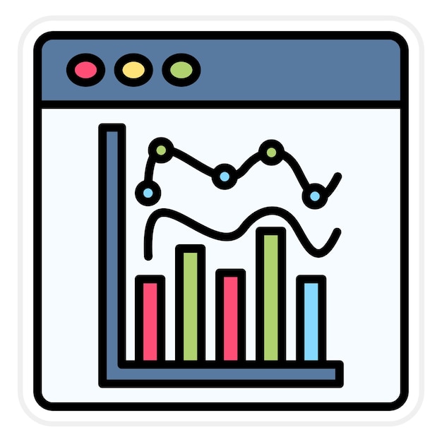 Vector statistical graph icon vector image can be used for business economy