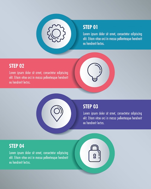 Vector statistical infographic with set icons