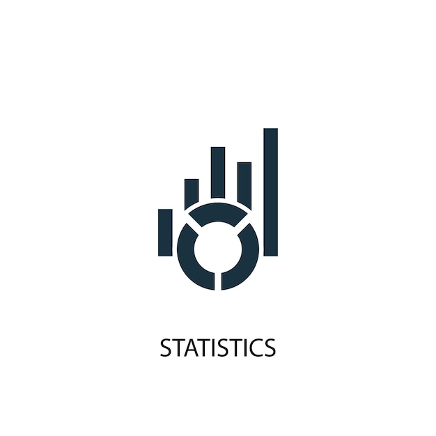 Значок статистики. простая иллюстрация элемента. дизайн концептуальных символов статистики из аналитики, исследовательской коллекции. может использоваться для веб и мобильных устройств.
