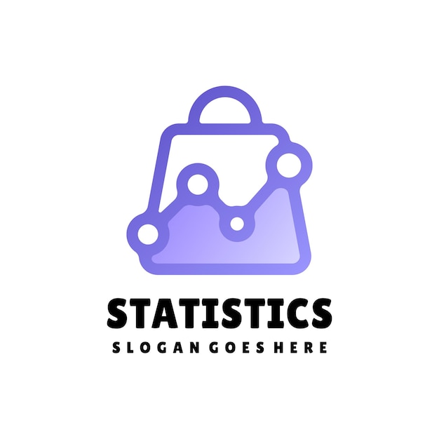 Vettore modello di logo della borsa del negozio di statistiche