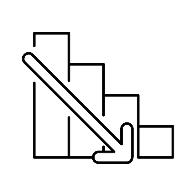 Statistiek afnemend diagram grafiek overzicht pictogram vectorillustratie