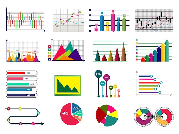 statistiek diagram grafiek kleurrijk. diagram grafiek grafiek elementen vector zakelijke diagram gegevens sjabloon