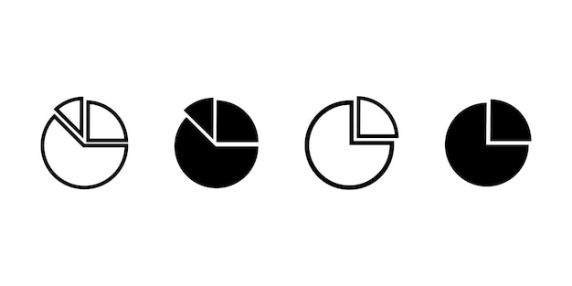 Statistiek taart geïsoleerde vector pictogram Set van cirkeldiagram Illustratie van presentatie regeling