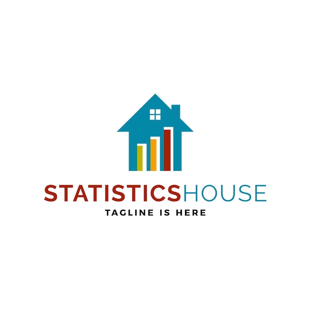 Statistieken huis logo vector pictogram illustratie