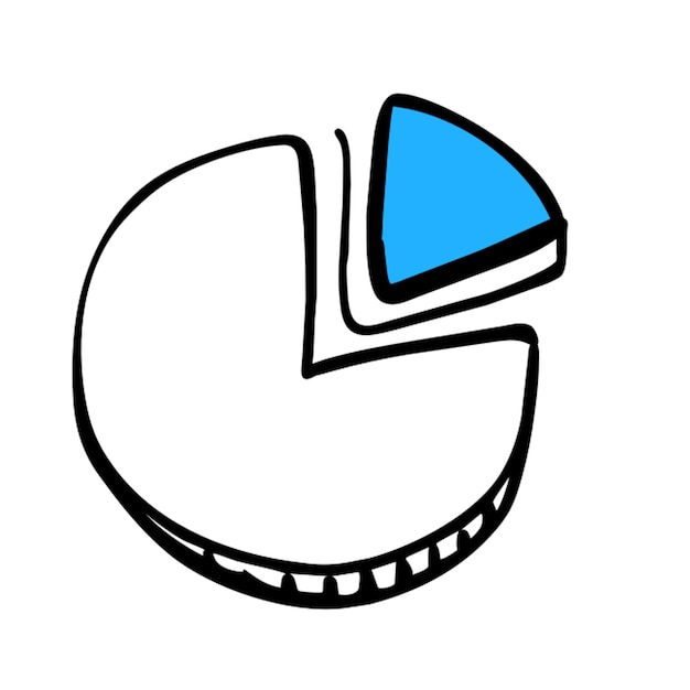 statistieken pie chart icoon doodle vul