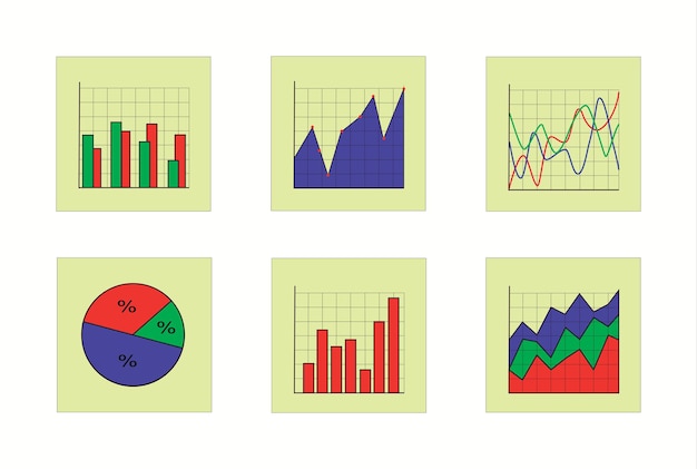 Statistische grafieken van kleuren in stickers