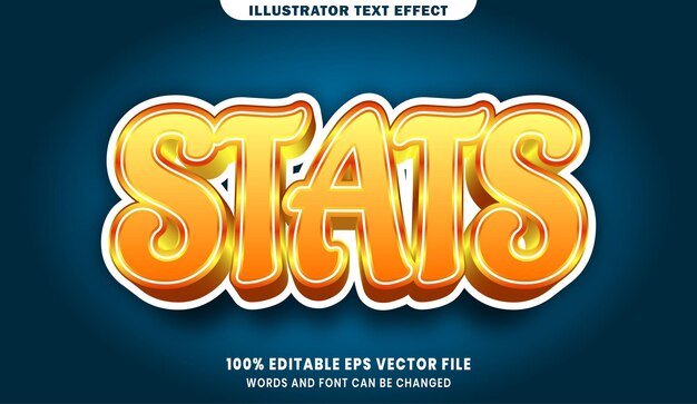 Stats 3d editable text style effect